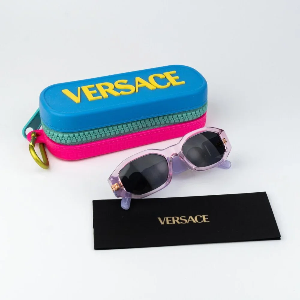 Versace KIDS Sunglasses Transparent Lavender Grey Rectangle VK4429U 552687